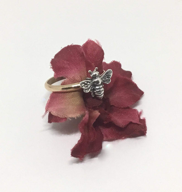 Bee Ring With 14kt Gold Filled Band and Sterling Silver Bee - Judy's Jewelry Basket