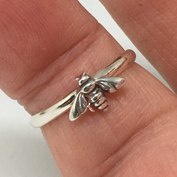 Dainty Bee Ring, Handmade in USA, 925 Sterling Silver, Honey Bee - Judy's Jewelry Basket