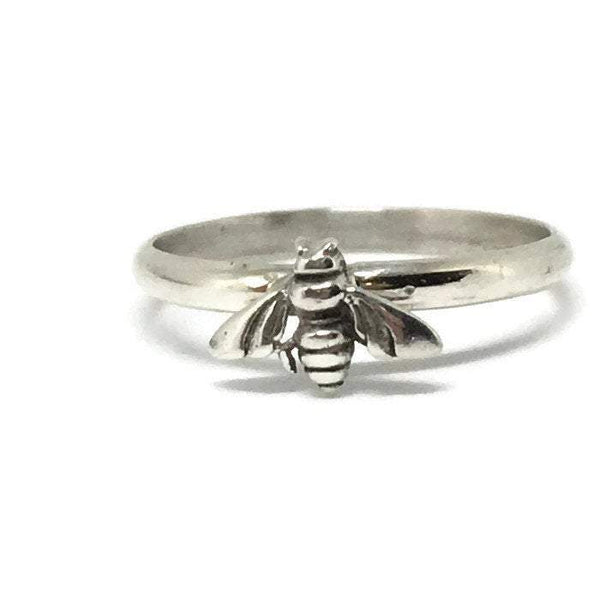Dainty Bee Ring, Handmade in USA, 925 Sterling Silver, Honey Bee - Judy's Jewelry Basket