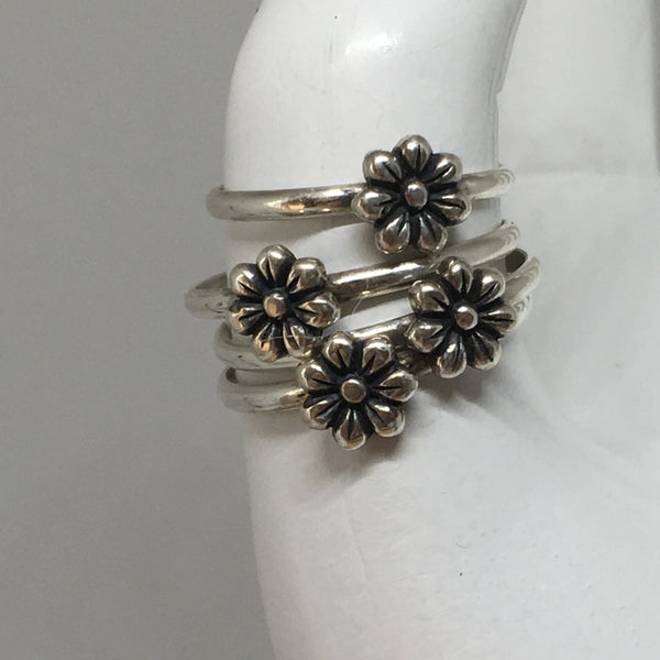 Stacking Ring/ Flower Ring/ Sterling Silver/ Handcrafted/ Bridesmaid/ Honeybee Ring - Judy's Jewelry Basket